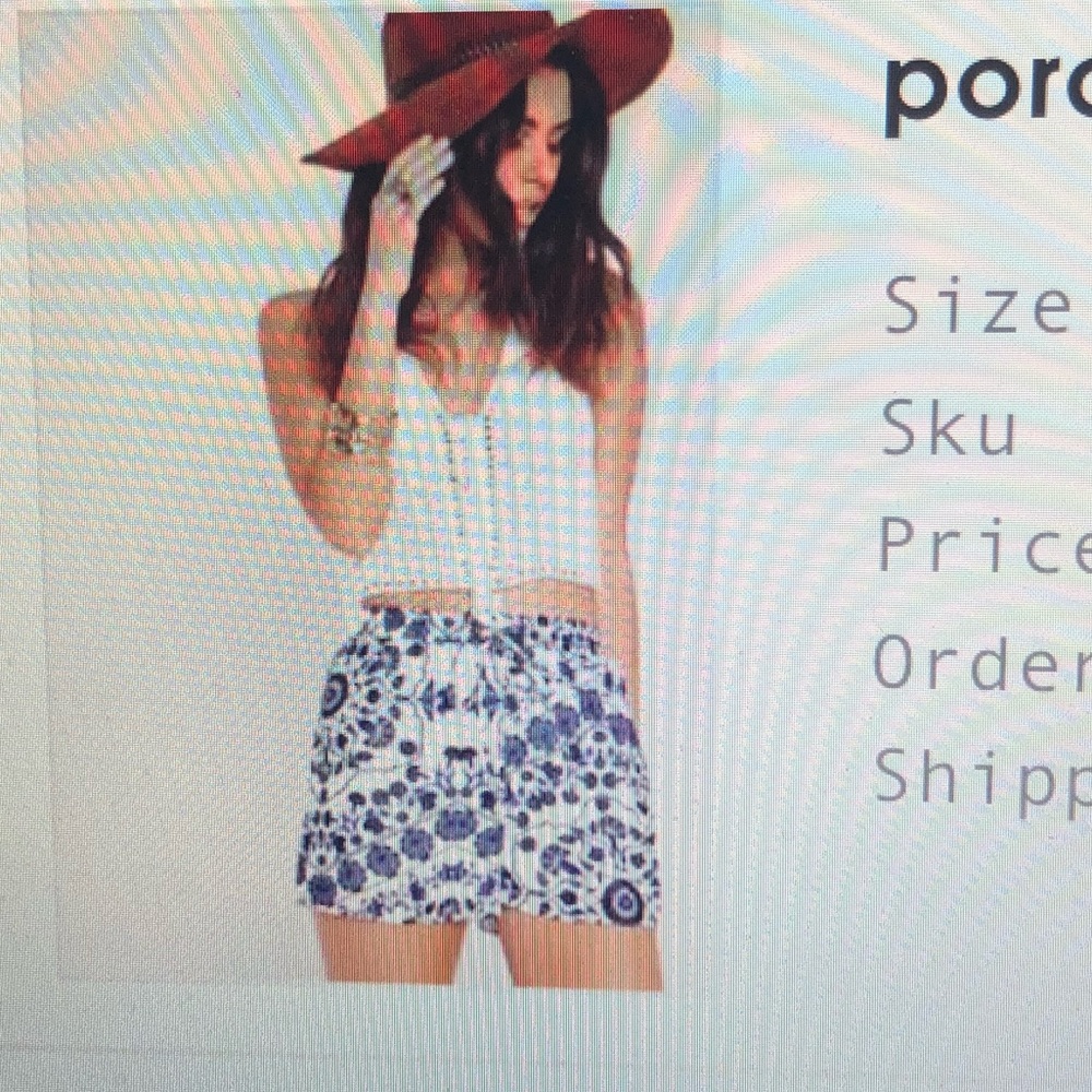 Blue and white porcelain print shorts